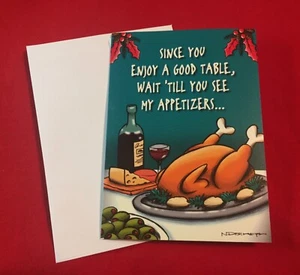 Naughty Greeting Card Funny Humor Sarcastic Joke Christmas Thanksgiving Day - Picture 1 of 2
