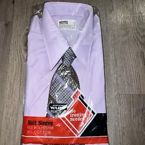 Camisa de vestir y corbata vintage de los 70’s 80’s para hombre púrpura talla 16 1/2 iglesia de Pascua - Imagen 1 de 5