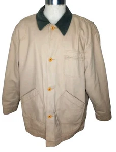 Vintage LL Bean Original Field Coat Lined Barn Chore Jacket Tan Canvas Men XXL - Picture 1 of 15