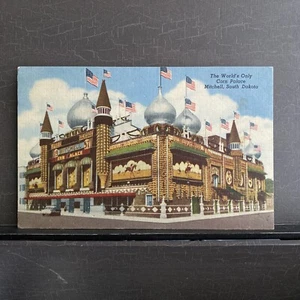 SD TOURIST Postcard Worlds Only Corn Palace Mitchell South Dakota c.1957 Linen - Picture 1 of 2