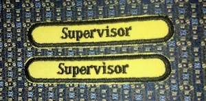 LOT OF 2 SUPERVISOR Iron or Sew-On Patch EMBROIDERY 3.5"x 5/8" - Picture 1 of 2