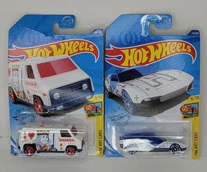 Lot of 2: Hot Wheels HW Art Cars. Custom '70's Dodge Super Van & LA Fasta. New! - Picture 1 of 5