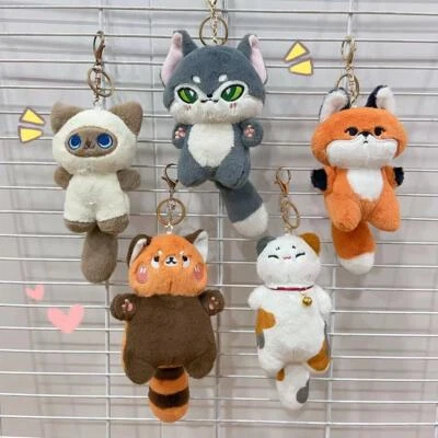 Precioso Lobo Zorro Gato Oso Mapache Suave Muñeca de Peluche Pequeño Colgante Juguete de Peluche Regalo Foto 1 de 4