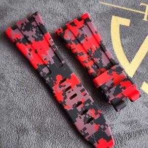 NEW HORUS RED CAMO BAND AUDEMARS PIGUET ROYAL OAK OFFSHORE 42MM PIN TANG - Picture 1 of 5