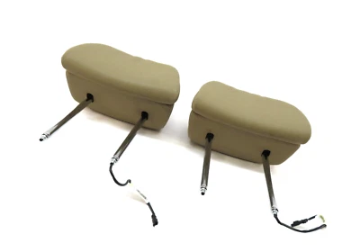 2012 BMW X5 (E70) FRONT LEFT & RIGHT ACTIVE SEAT HEADREST SET/2 (BEIGE LEATHER) - Image 1 of 4