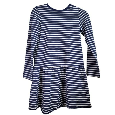 Mini Boden Girls Navy and White Striped Tiered Sweatshirt Dress Size 11-12Y - Image 1 of 4