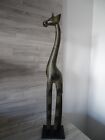 Wunderschöne Holz Giraffe--ca.57 cm--dunkelgrün/schwarz-Dekofigur Tier Deko Figu
