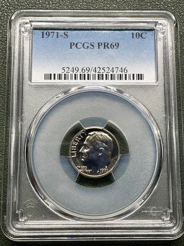1971 S ROOSEVELT DIME PCGS PR69 - FREE SHIPPING Cover