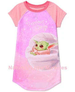 Baby Yoda Girls Nightgown Pajamas Sleepshirt Mandalorian Star Wars Size 4 NWT - Picture 1 of 2