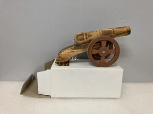 Wooden Hand-Carved Cannon Toy with Movable Wheels Model Home Decor - Picture 1 of 6