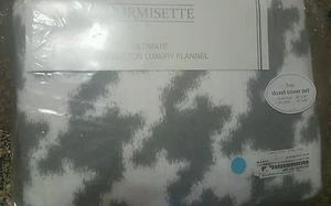 DORMISETTE DEUTSCH LUXUS Baumwolle FLANELL Twin 3-teiliges BETTBEZUG SET SILBER - Bild 1 von 1