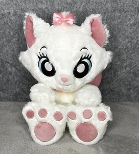 Disney Parks Aristocats Marie Plush White Cat Pink Bows Big Feet Stuffed Animal - Picture 1 of 11