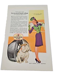 General Tire Buy War Bonds WWII Pretty Lady Vtg Print Ad 1944 - Picture 1 of 4