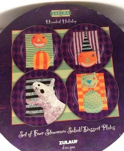 The Sakura Table Haunted Holiday - Set of 4 Salad Plates - Picture 1 of 7
