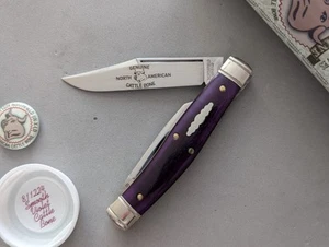 GEC Great Eastern Cutlery #81 Northfield Bull Keeper Smooth Violet Cattle Bone - Picture 1 of 13