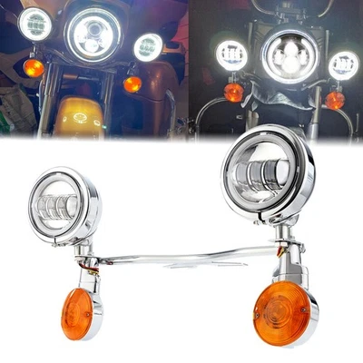 LED Turn Signals Passing Light Bar For Kawasaki Vulcan VN 1500 1600 1700 - Image 1 of 4