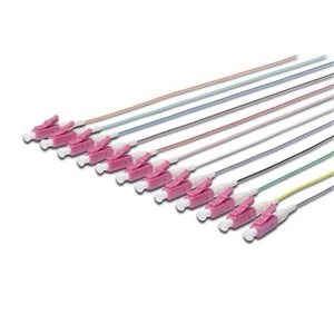 DIGITUS LWL Pigtail-Set 12 Stück LC simplex MM OM4 2m Pigtails Fasersätze - Bild 1 von 3