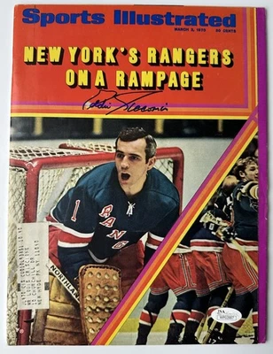 Eddie Giacomin Signed 1970 Sports Illustrated Magazine NY Rangers JSA - Image 1 of 4