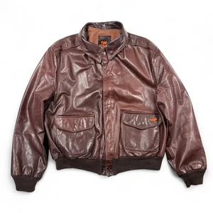 Avirex The Right Stuff Leder A-2 Flieger Bomber Jacke Herren 50 Braun USA Vintage - Bild 1 von 11