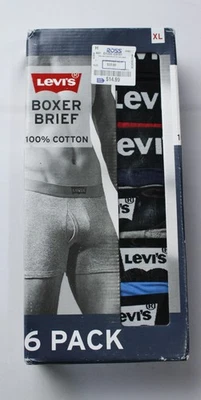 Levi's мужчин дышащий хлопок трусы-боксеры 6-Pack DH3 многоцветный XL новый с Ярлыками - Изображение 1 из 4