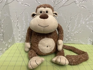 Jellycat Tumtum Tum Tum Monkey Brown Tan Suede Tummy Chimpanzee Ape Long Tail - Picture 1 of 11