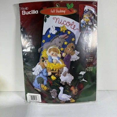 Kit de meias de Natal de feltro Bucilla 18" bebê Jesus presépio completo lacrado - Imagem 1 de 4