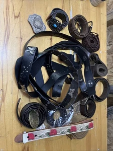 Belt Belts, Belt Buckles, Lot Lots His & Hers - Picture 1 of 12