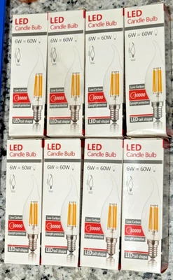 LOT 8 C35 NEW LED Light Bulbs E14 Candle Light Tail Top 6W=60W Clear Light NEW - Image 1 of 2