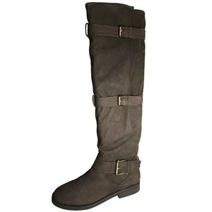 Botas de cuero Gentle Souls Edgefield con correa alta para mujer, marrón oscuro, EE. UU. 8 - Imagen 1 de 3