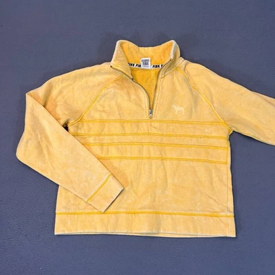 Victoria's Secret розовый женщин Med 1/4 молнии желтый пуловер галстук краситель с надписью логотип - Изображение 1 из 4