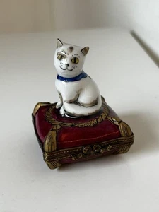 Limoges Box Cat Series No.6 Unused French Porcelain Trinket Box - Picture 1 of 9