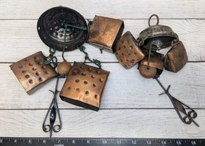 Vintage Wind Chime Hanging Bell Shop Doorbell Handcrafted Brass Lot Of 2 - Picture 1 of 8