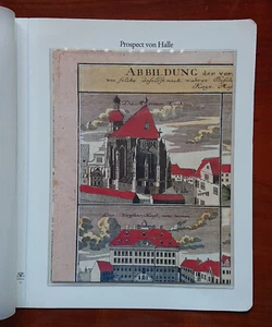 Hoja preimpresa vista de la ciudad de Halle cartógrafo Johann Baptist Homann Núremberg - Imagen 1 de 12