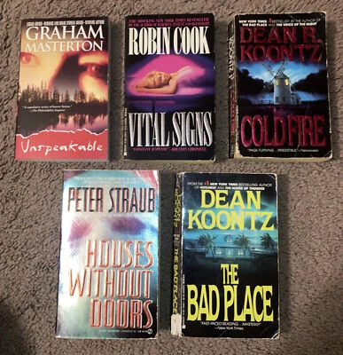 Vtg 1980s Horror Paperbacks From Hell Book Lot 5 Books Masterton Straub Koontz Foto 1 de 4
