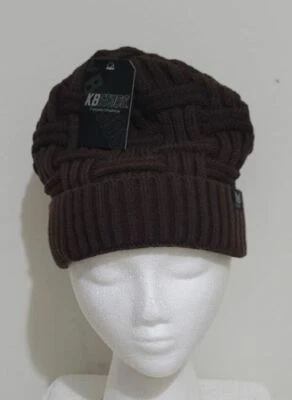 KB ETHOS Cable Tejido Cesta Sherpa Vellón Piel Forrado Marrón Invierno Gorro Sombrero Foto 1 de 4