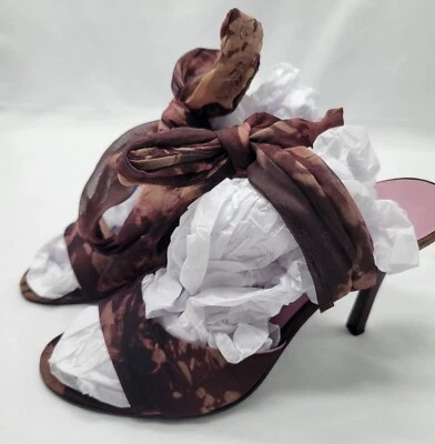 Womens Pumps Nine West Scarf Ankle Tie New With Defect Cracked Inner Rubber 8 M - Image 1 of 4