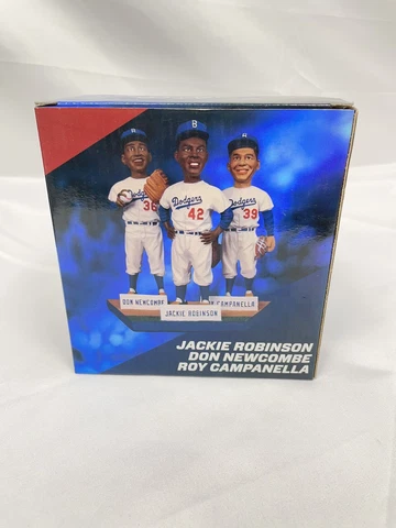 NIB 2013 LA Dodgers SGA Jackie Robinson, Newcombe, Campanella Statue Trio SGA Cover