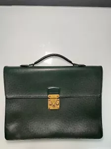 LOUIS VUITTON Serviette Kourad Aktentasche Taiga Leder Handtasche - Bild 1 von 18