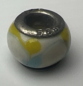 Dije retro de plata de ley 925 con cuentas de burbuja de vidrio de Murano - Imagen 1 de 6