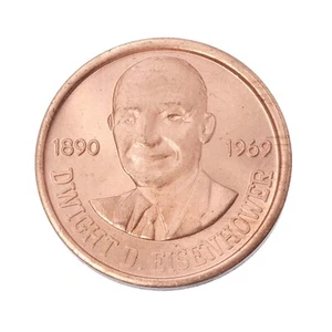 Moneda conmemorativa revestida de cobre del presidente Dwight D Eisenhower 1890-1929 cinco estrellas - Imagen 1 de 2