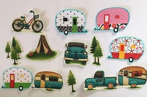 12 pequeños apliques de tela de hierro para acampar/vacaciones de verano - - Imagen 1 de 1