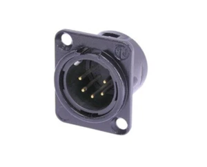 Neutrik NC5MDL-B-1 5-Pin XLR Male Chassis Connector, Black/Gold Contacts - Picture 1 of 1