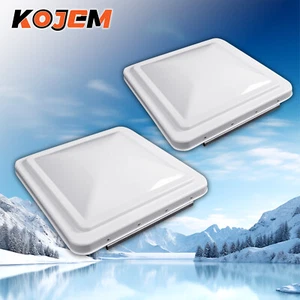 Paquete de 2 tapas blancas de cubierta de ventilación de techo para autocaravana de 14" X14" para cámper remolque línea de ventilación de aire - Imagen 1 de 22