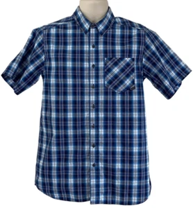 511 Tactical Snap Button Up Short Sleeve Shirt Blue/White Plaid Mens Size Small - Picture 1 of 8