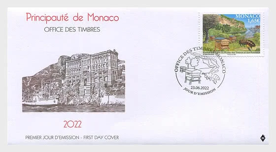 monaco 2022 insects BEES Hives on the Roof museum urban environment 1v FDC PJ - Image 1 of 1