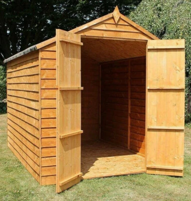 DIRECT GARDEN BUILDINGS 8x6 WOODEN GARDEN SHEDS DOUBLE DOOR APEX WINDOWLESS SHED 8ft x 6ft No Windows