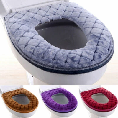Plüsch Toilettensitzbezug WC Closes Warmer Waschbar Tuch Sitzbezug Cover Matte @