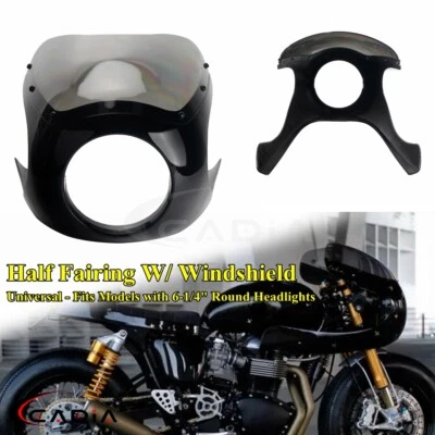 Headlight Half Fairing For Harley Thruxton BMW Suzuki Ducati Kawasaki Cafe Racer - Image 1 of 4
