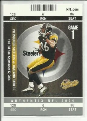2004 Fleer Authentix #53 Hines Ward Pittsburgh Steelers - Image 1 of 2