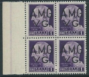 1945-47 TRIESTE AMG VG IMPERIALE 1 LIRA QUARTINA MNH ** - SV10-5 - Picture 1 of 1